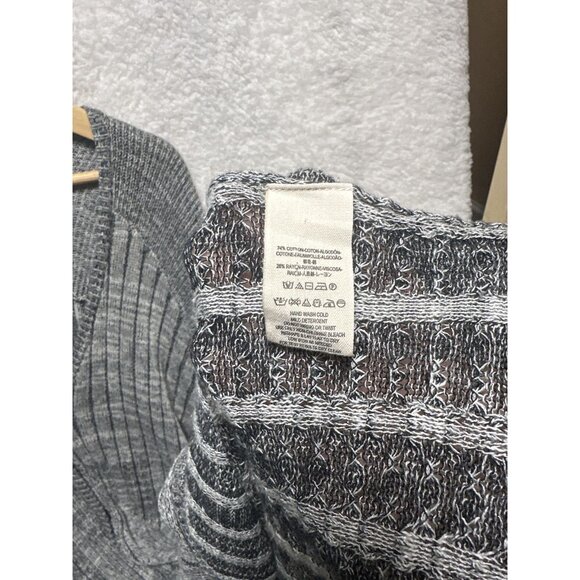 Free People Shadow Stripe Knit Duster Cardigan Longline Gray Size XS Minimalist - Picture 5 of 10